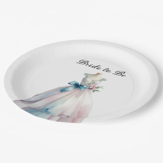 Vrijgezellenfeest trouwjurk bruid te zijn papieren bordje (Gekanteld)