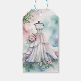 Vrijgezellenfeest trouwjurk cadeaulabel
