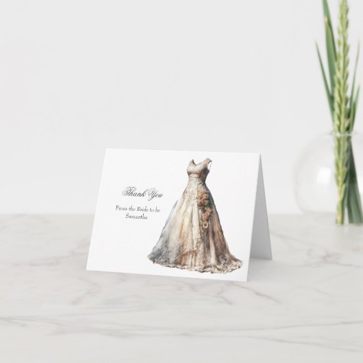 Vrijgezellenfeest trouwjurk dank u kaarten (Voorkant)