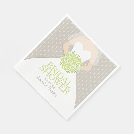 Vrijgezellenfeest trouwjurk groene rozen luiers servetten (Hoek)