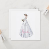 Vrijgezellenfeest trouwjurk kaart (Voorkant / Achterkant in situ)