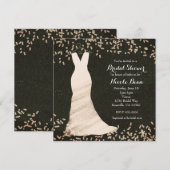 Vrijgezellenfeest trouwjurk op hanger & Confetti Kaart (Voorkant / Achterkant)