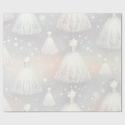 Vrijgezellenfeest Trouwjurk Pastel Lights Cadeaupapier (Vlak)