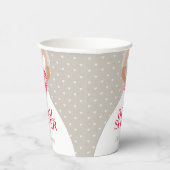 Vrijgezellenfeest trouwjurk rode rozen papieren bekers (Rechts)