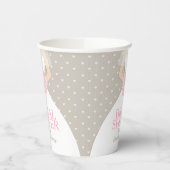 Vrijgezellenfeest trouwjurk roze douche papieren bekers (Links)