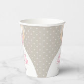 Vrijgezellenfeest trouwjurk roze douche papieren bekers (Rechts)