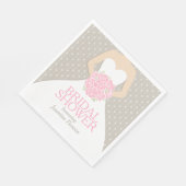 Vrijgezellenfeest trouwjurk roze grijs servetten (Hoek)