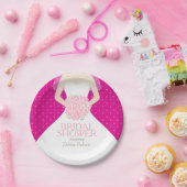 Vrijgezellenfeest trouwjurk roze papier borden papieren bordje (Feest)