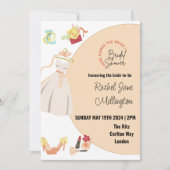 Vrijgezellenfeest trouwjurk, schoenen, lippenstift kaart (Voorkant)