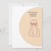 Vrijgezellenfeest trouwjurk, schoenen, lippenstift kaart (Achterkant)