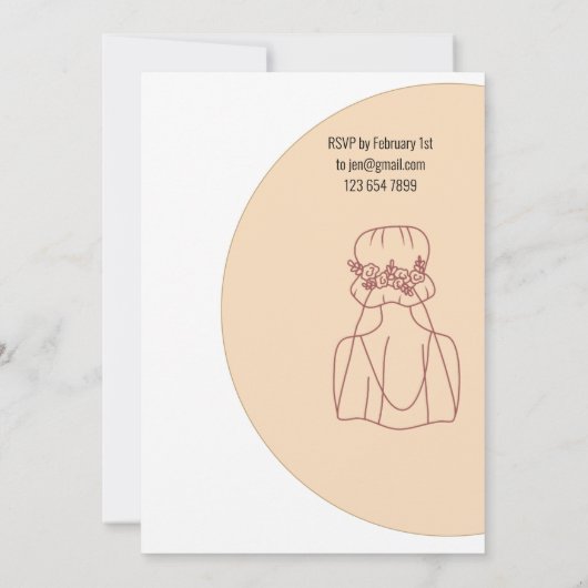 Vrijgezellenfeest trouwjurk, schoenen, lippenstift kaart (Achterkant)