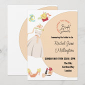 Vrijgezellenfeest trouwjurk, schoenen, lippenstift kaart (Voorkant / Achterkant)