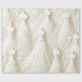 Vrijgezellenfeest Trouwjurk Wit Kant Lights Cadeaupapier (Vlak)