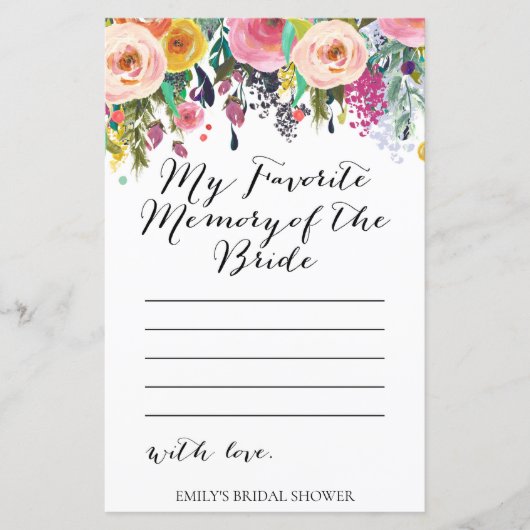 Vrijgezellenfeest tuin - Favoriete herinnering aan (Voorkant)