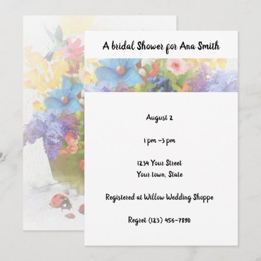 Vrijgezellenfeest, tuin, ventilator, uitnodiging (Voorkant / Achterkant)