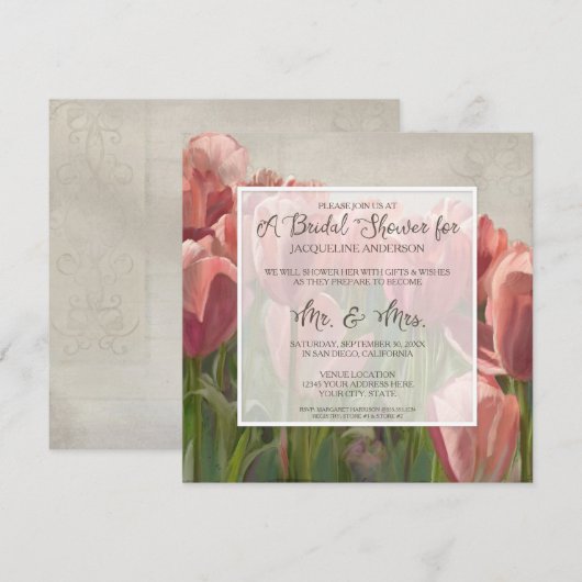 Vrijgezellenfeest Tulp Flowers Rustic Elegant Kaart (Voorkant / Achterkant)
