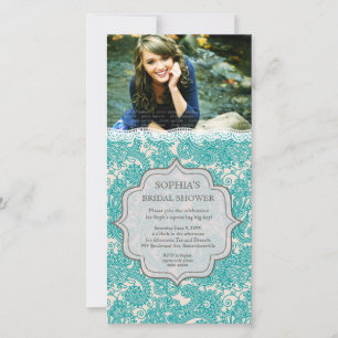 Vrijgezellenfeest Turquoise Lace Paisley Photo Inv
