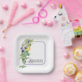 Vrijgezellenfeest Tuscan Lemon Herbs Bride en Groo Papieren Bordje (Feest)