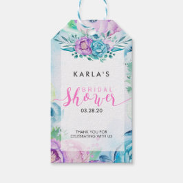 Vrijgezellenfeest Typografie & Boho Flowers Cadeaulabel