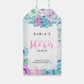 Vrijgezellenfeest Typografie & Boho Flowers Cadeaulabel (Achterkant)