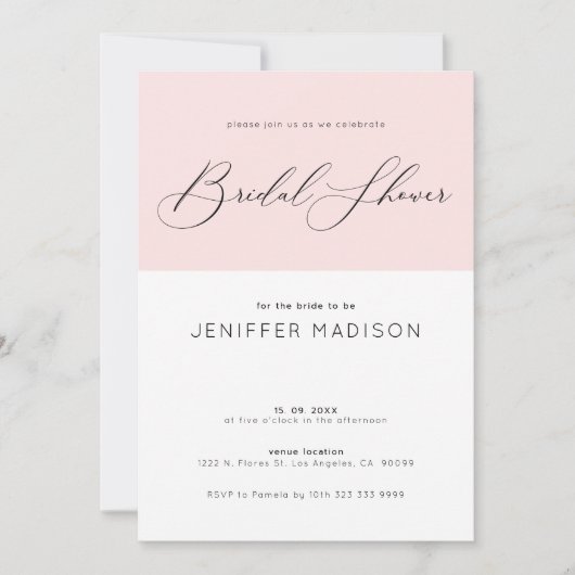 Vrijgezellenfeest typografie roze en witte achterg kaart (Voorkant)