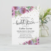 Vrijgezellenfeest Typografie Wilde bloem Gold Conf Kaart (Staand voorkant)