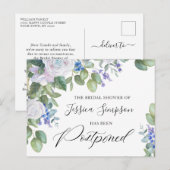 Vrijgezellenfeest uitgesteld elegante eucalyptus R Briefkaart (Voorkant / Achterkant)