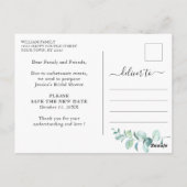 Vrijgezellenfeest uitgesteld Verander de datum Euc Briefkaart (Achterkant)