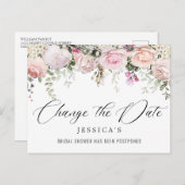 Vrijgezellenfeest uitgestelde datum Elegant Blush  Briefkaart (Voorkant / Achterkant)