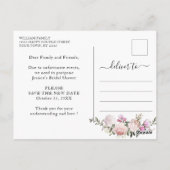 Vrijgezellenfeest uitgestelde datum Elegant Blush  Briefkaart (Achterkant)