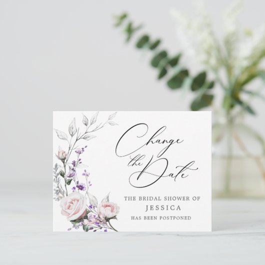Vrijgezellenfeest uitgestelde datum Elegant Blush  Briefkaart (Staand voorkant)