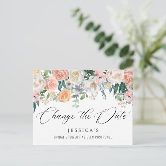 Vrijgezellenfeest uitgestelde datum Elegant Blush Briefkaart (Staand voorkant)