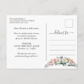 Vrijgezellenfeest uitgestelde datum Elegant Blush  Briefkaart (Achterkant)