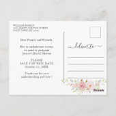 Vrijgezellenfeest uitgestelde datum Elegant Blush  Briefkaart (Achterkant)