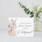 Vrijgezellenfeest uitgestelde datum Elegant Blush  Briefkaart (Staand voorkant)