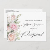Vrijgezellenfeest uitgestelde datum Elegant Blush  Briefkaart (Voorkant / Achterkant)