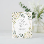 Vrijgezellenfeest Uitgestelde Datum Elegant White  Briefkaart (Staand voorkant)