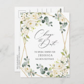 Vrijgezellenfeest Uitgestelde Datum Elegant White  Briefkaart (Voorkant / Achterkant)