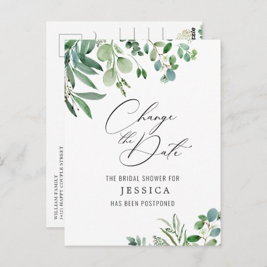 Vrijgezellenfeest Uitgestelde datum legant Eucalyp Briefkaart (Voorkant / Achterkant)