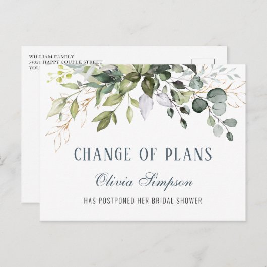 Vrijgezellenfeest Uitgestelde datum legant Eucalyp Briefkaart (Voorkant / Achterkant)