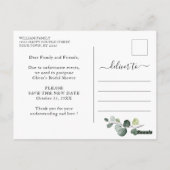 Vrijgezellenfeest Uitgestelde datum legant Eucalyp Briefkaart (Achterkant)