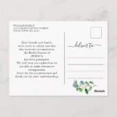 Vrijgezellenfeest Uitgestelde datum legant Eucalyp Briefkaart (Achterkant)