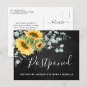 Vrijgezellenfeest uitgestelde datum zonnebloemen e briefkaart (Voorkant / Achterkant)