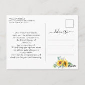 Vrijgezellenfeest uitgestelde datum zonnebloemen e briefkaart (Achterkant)