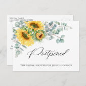 Vrijgezellenfeest uitgestelde datum zonnebloemen e briefkaart (Voorkant / Achterkant)