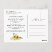 Vrijgezellenfeest uitgestelde datum zonnebloemen e briefkaart (Achterkant)