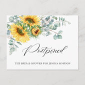 Vrijgezellenfeest uitgestelde datum zonnebloemen e briefkaart (Voorkant)