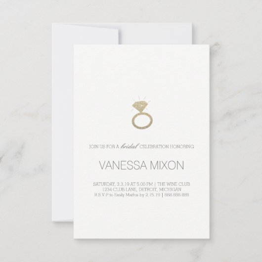 Vrijgezellenfeest uitnodigen | Diamond Ring Fab Kaart (Voorkant)