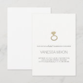 Vrijgezellenfeest uitnodigen | Diamond Ring Fab Kaart (Voorkant / Achterkant)