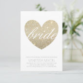 Vrijgezellenfeest uitnodigen | Heart Fab Bride-scr Kaart (Staand voorkant)